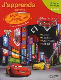 J'apprends avec mes maxi autocollants Cars, grande section, 5-6 ans : lettres, nombres, observation, logique