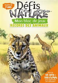 Records des animaux : mon bloc de jeux