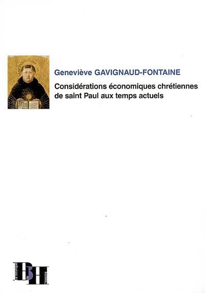 Considérations économiques chrétiennes de saint Paul aux temps actuels