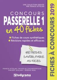 Concours Passerelle 1 en 40 fiches : fiches de cours synthétiques, révisions rapides et efficaces : 2019