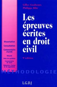 Les épreuves écrites en droit civil