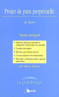 Projet de paix perpétuelle, Emmanuel Kant : texte intégral