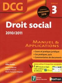 Droit social, DCG épreuve 3