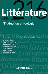 Littérature, n° 216. Traduction et écologie