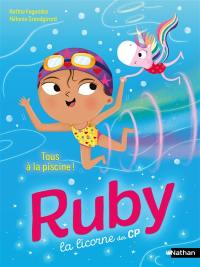 Ruby la licorne des CP. Tous à la piscine !