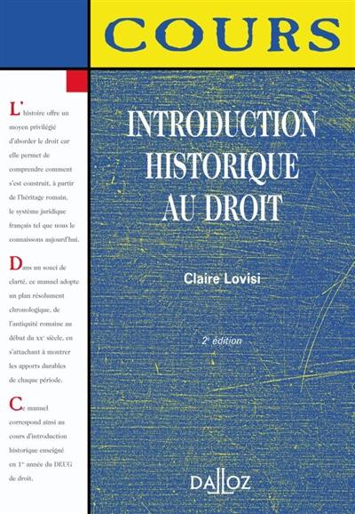 Introduction historique au droit