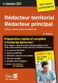 Rédacteur territorial, rédacteur principal : externe, interne, examen professionnel : concours 2021