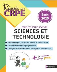 Sciences et technologie : épreuve d'application : écrit 2025