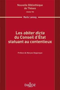 Les obiter dicta du Conseil d'Etat statuant au contentieux