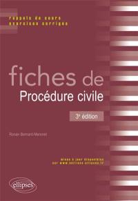 Fiches de procédure civile : rappels de cours et exercices corrigés