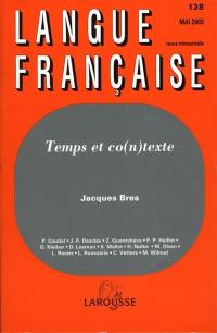 Langue française, n° 138. Temps et co(n)texte