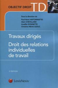 Droit des relations individuelles de travail : travaux dirigés