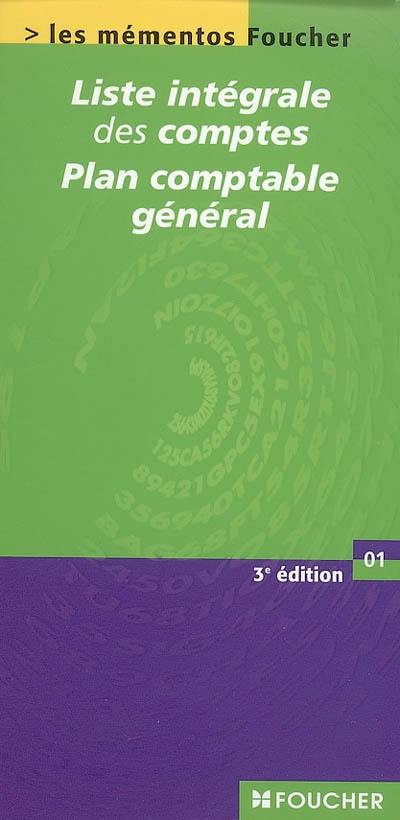 Liste intégrale des comptes : plan comptable général : conforme à l'arrêté du 22.06.99 modifié par l'arrêté du 17.12.00 et au règlement 2002-10 du 10.12.02 du Comité de la réglementation comptable