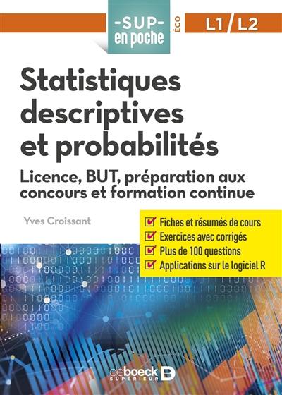 Statistiques descriptives et probabilités : licence, BUT, préparation aux concours et formation continue