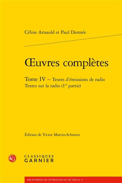 Oeuvres complètes. Vol. 4