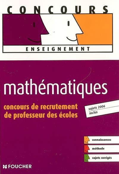 Mathématiques : concours de recrutement de professeur des écoles