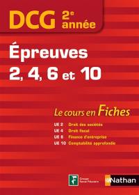 DCG 2e année, épreuves 2, 4, 6 et 10 : le cours en fiches