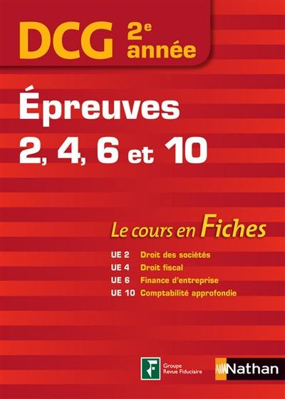 DCG 2e année, épreuves 2, 4, 6 et 10 : le cours en fiches