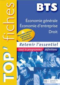 Economie générale, économie d'entreprise, droit BTS