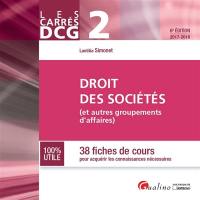 Droit des sociétés : et autres groupements d'affaires : 38 fiches de cours pour acquérir les connaissances nécessaires, 2017-2018