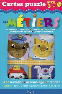 Les métiers : le pompier, le policier, le fermier, le pâtissier, le conducteur de train, le chef de chantier : observation, assemblage, motricité