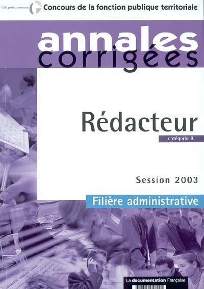 Rédacteur, catégorie B : session 2003