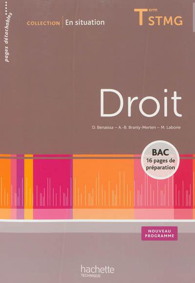 Droit terminale STMG : nouveau programme