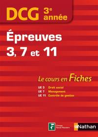 DCG 3e année, épreuves 3, 7 et 11 : le cours en fiches