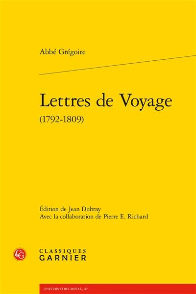 Lettres de voyage (1792-1809)