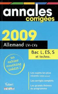 Allemand LV1-LV2 : bac séries L, ES, S et techno.