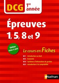 DCG 1re année, épreuves 1, 5, 8 et 9 : le cours en fiches