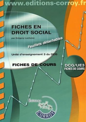 Fiches en droit social : unité d'enseignement 3 du DCG : fiches de cours