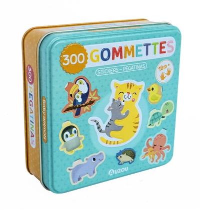 Boîte de gommettes métal : Les bébés animaux