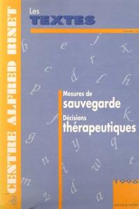 Mesures de sauvegarde : décisions thérapeutiques