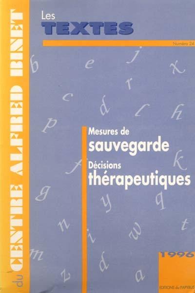 Mesures de sauvegarde : décisions thérapeutiques