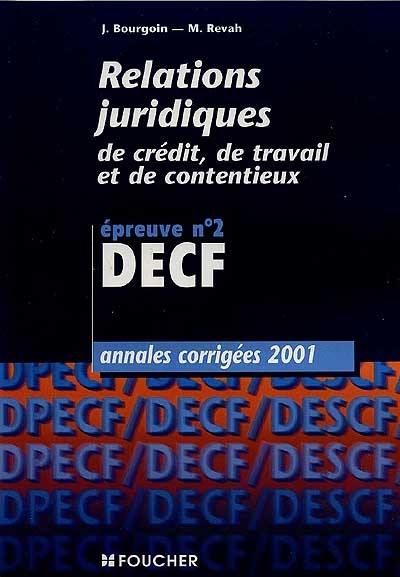 Relations juridiques : DECF, épreuve n°2