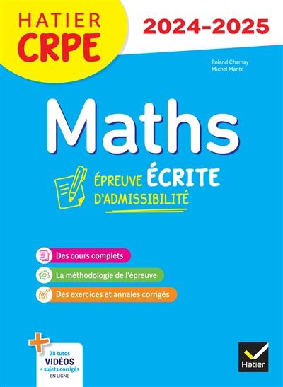 Maths : épreuve écrite d'admissibilité : CRPE 2024-2025