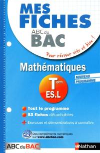 Mathématiques, terminale ES, L : nouveau programme