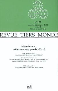 Tiers-monde, n° 172. Microfinance : petites sommes, grands effets ?