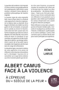 Albert Camus face à la violence : à l'épreuve du siècle de la peur