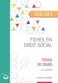 Fiches en droit social DCG UE3 : fiches de cours : nouveau programme