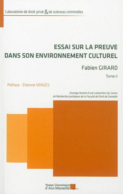 Essai sur la preuve dans son environnement culturel