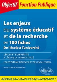 Les enjeux du système éducatif et de la recherche en 100 fiches : de l'école à l'université