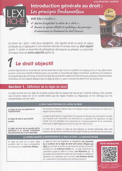 Introduction générale au droit : les principes fondamentaux