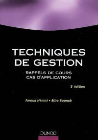 Techniques de gestion : rappels de cours, cas d'application