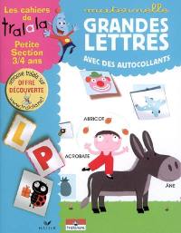 Grandes lettres avec des autocollants, maternelle petite section, 3-4 ans