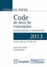 Code de droit de l'entreprise : sanctions pénales et administratives