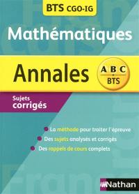 Mathématiques BTS : comptabilité et gestion des organisations (CGO), informatique de gestion (IG)