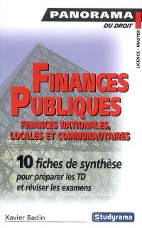 Finances publiques : finances nationales, locales et communautaires