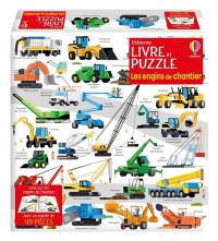 Les engins de chantier : Coffret livre et puzzle